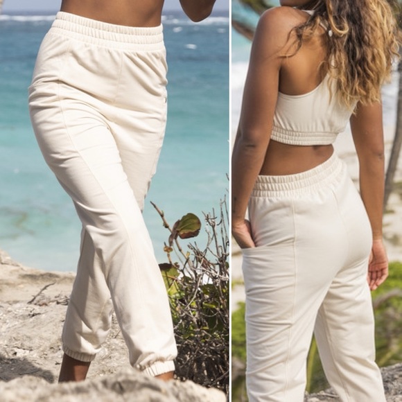 Roxy Next Set Drop Crotch Jogger Pants in Tapioca - Picture 8 of 8